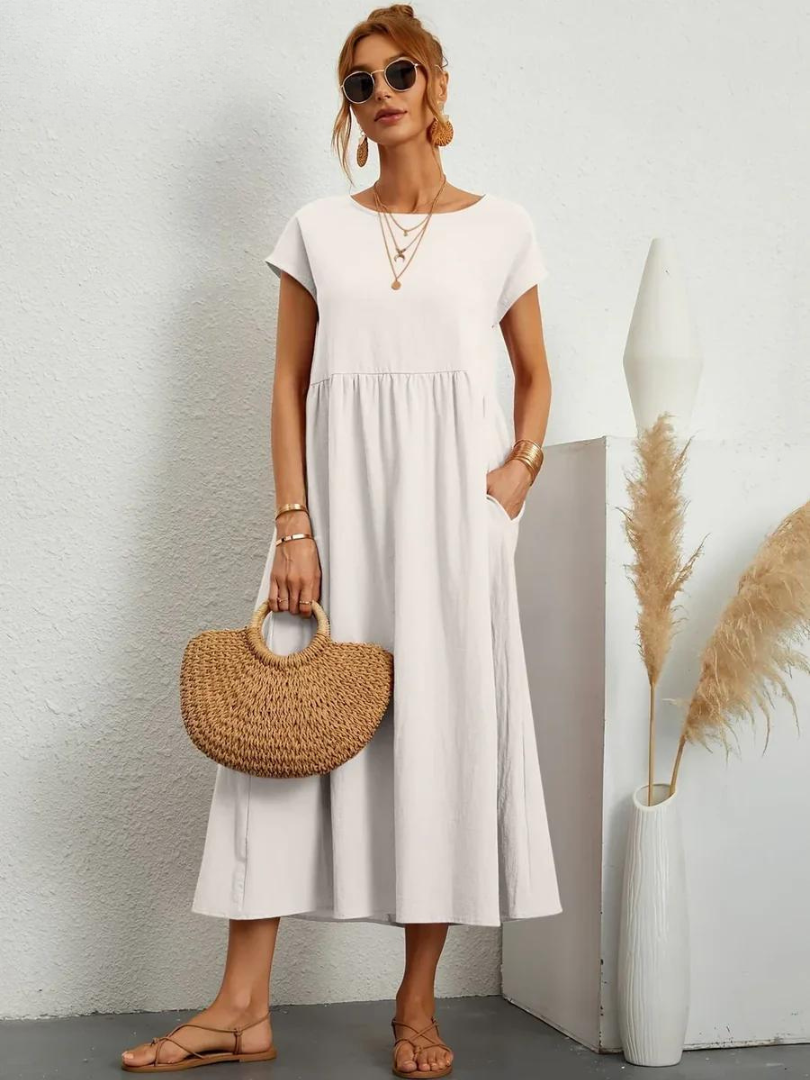 Ruby | Essential Elegant Cotton and Linen Dress