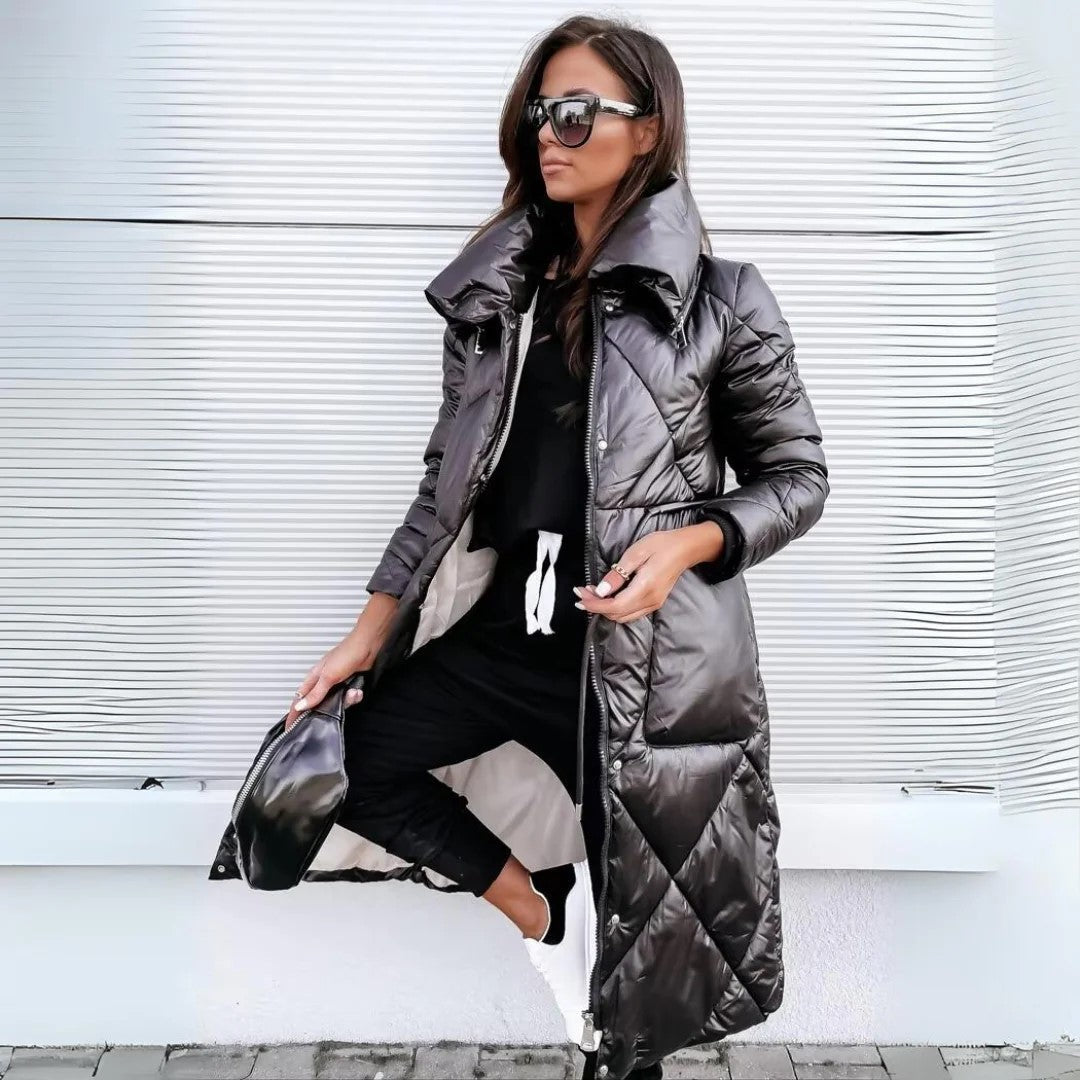 Eliza- Long Quilted Parka with Fleece Lining