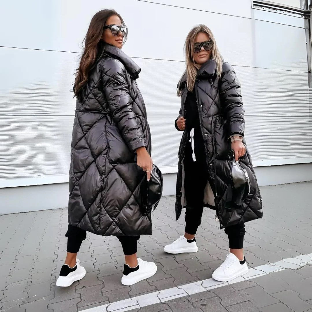 Eliza- Long Quilted Parka with Fleece Lining