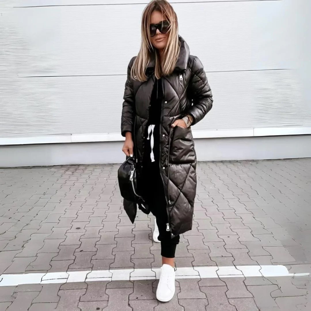Eliza- Long Quilted Parka with Fleece Lining