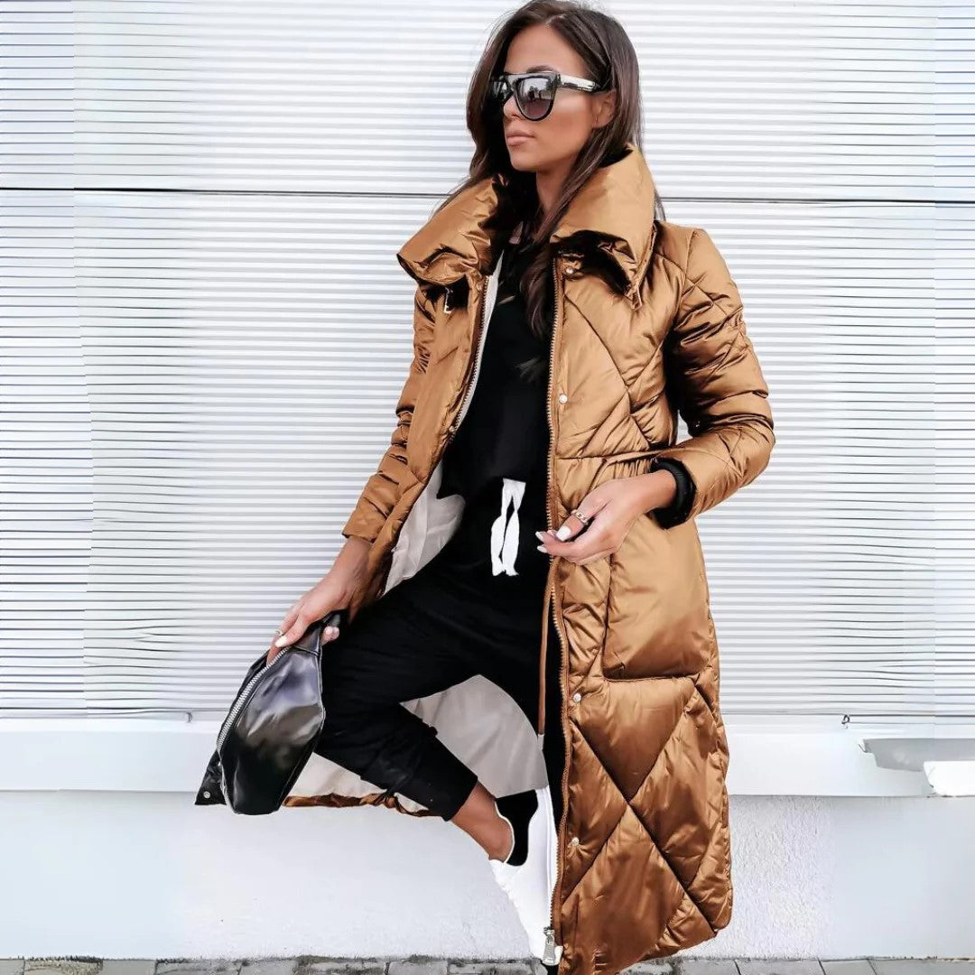 Eliza- Long Quilted Parka with Fleece Lining