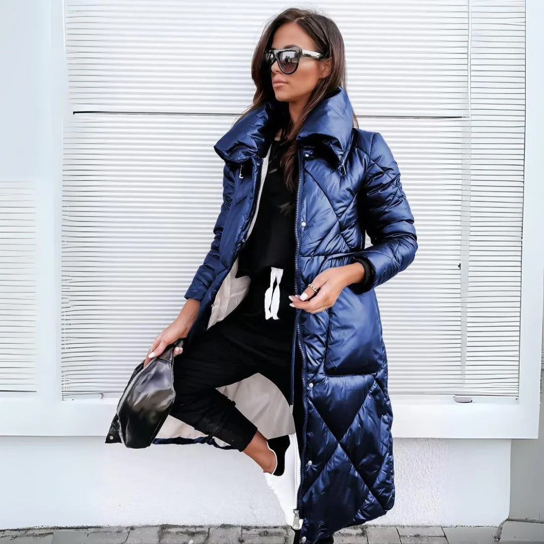 Eliza- Long Quilted Parka with Fleece Lining