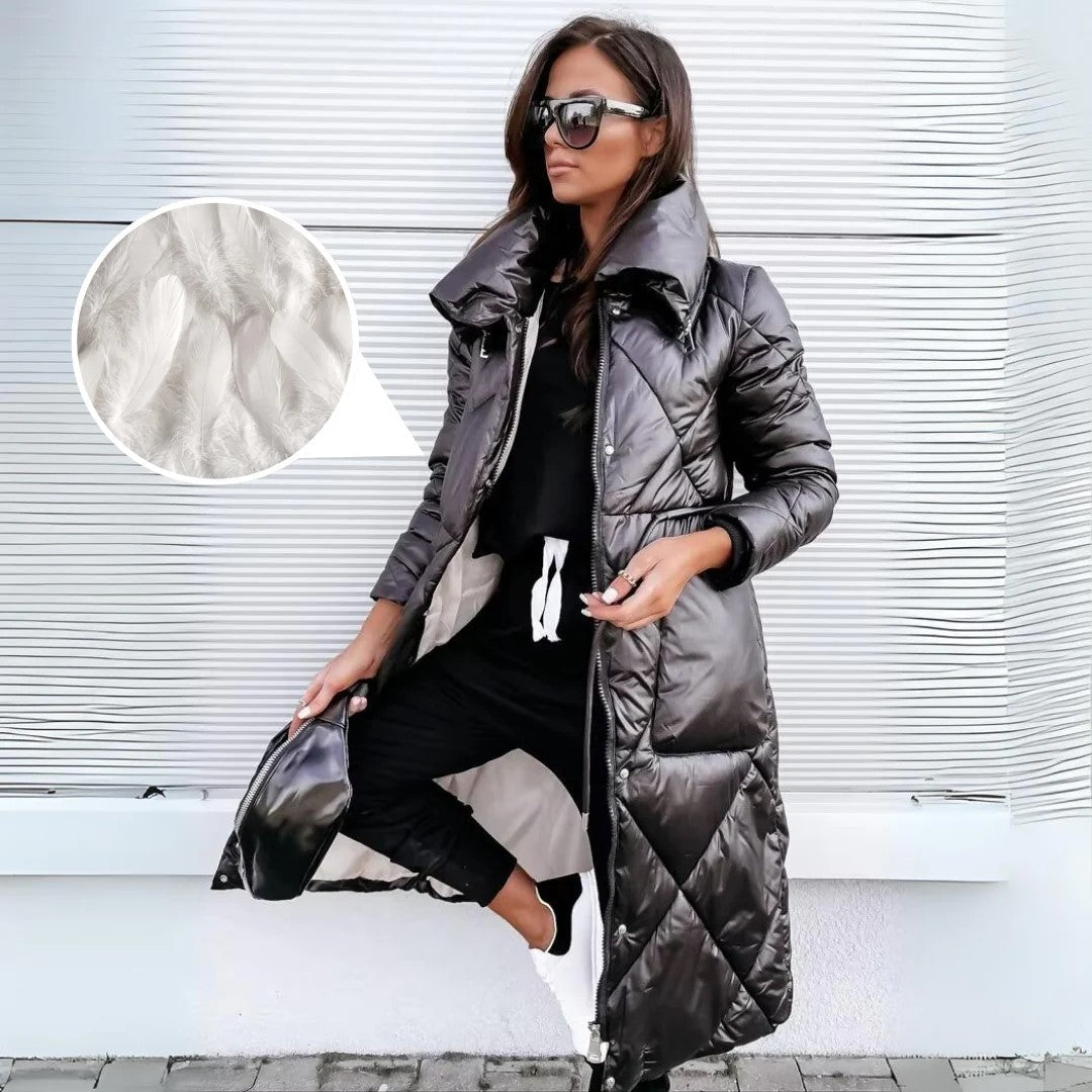 Eliza- Long Quilted Parka with Fleece Lining