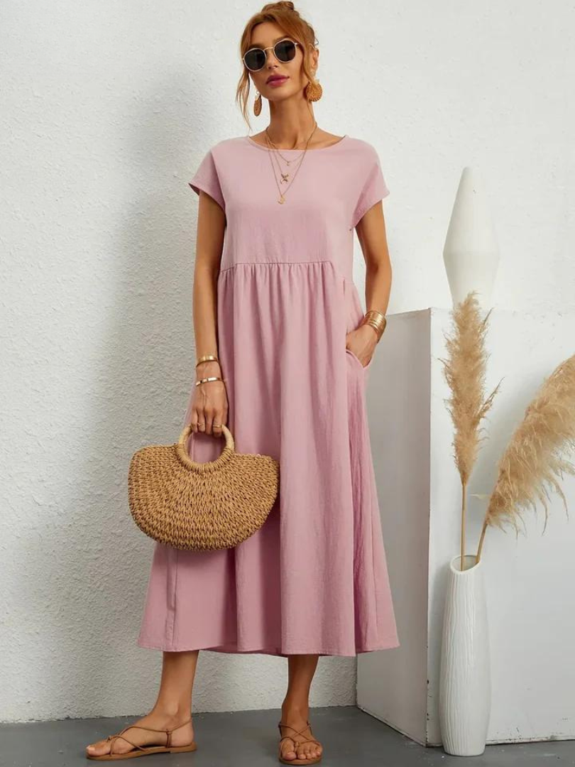 Ruby | Essential Elegant Cotton and Linen Dress
