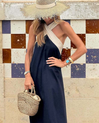 Sienna | Backless Cross-Neck Elegant Dress