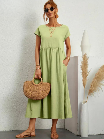 Ruby | Essential Elegant Cotton and Linen Dress
