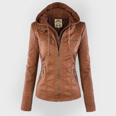Aven | Modern Hooded Leather Jacket