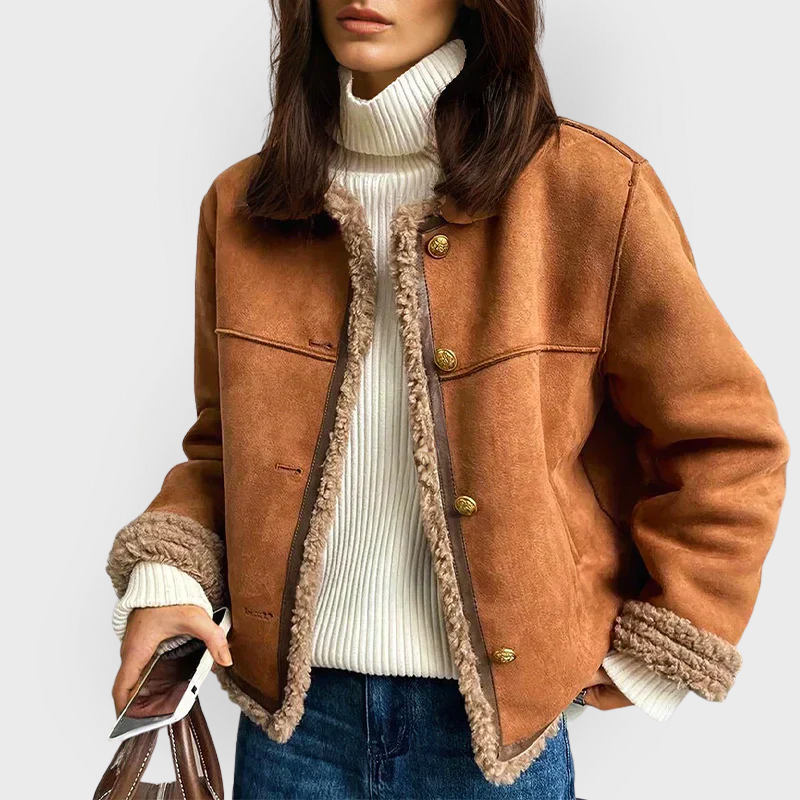 Alma | Warm Brown Leather Jacket