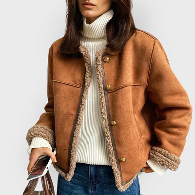 Alma | Warm Brown Leather Jacket