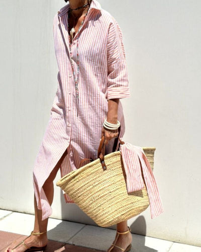 Colen | Striped Shirt Dress with Timeless Ease