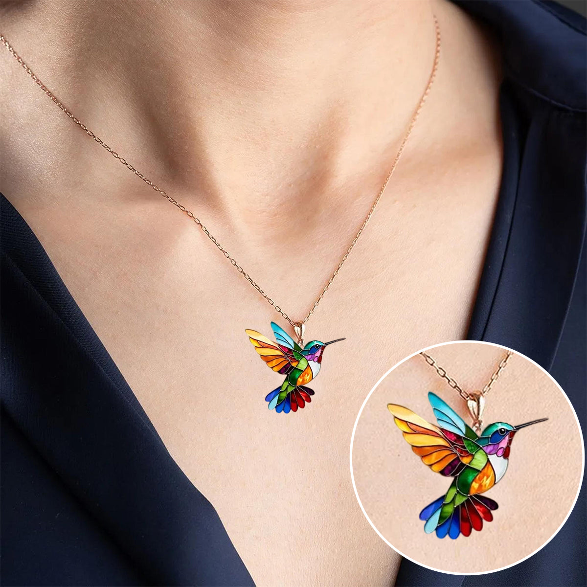 Hummingbird | Elegant Colorful Necklace
