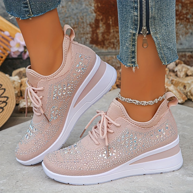 Margot | Rhinestone Wedge Sneakers