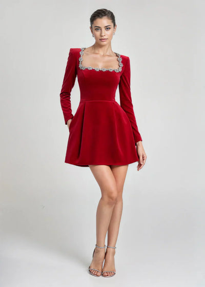 Valentina | Velvet Mini Dress