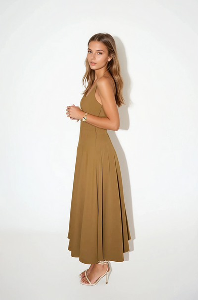 Mina | Midi Dress with Fitted Straps