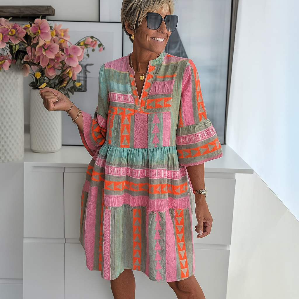 Liora | Embroidered Boho Mini Dress