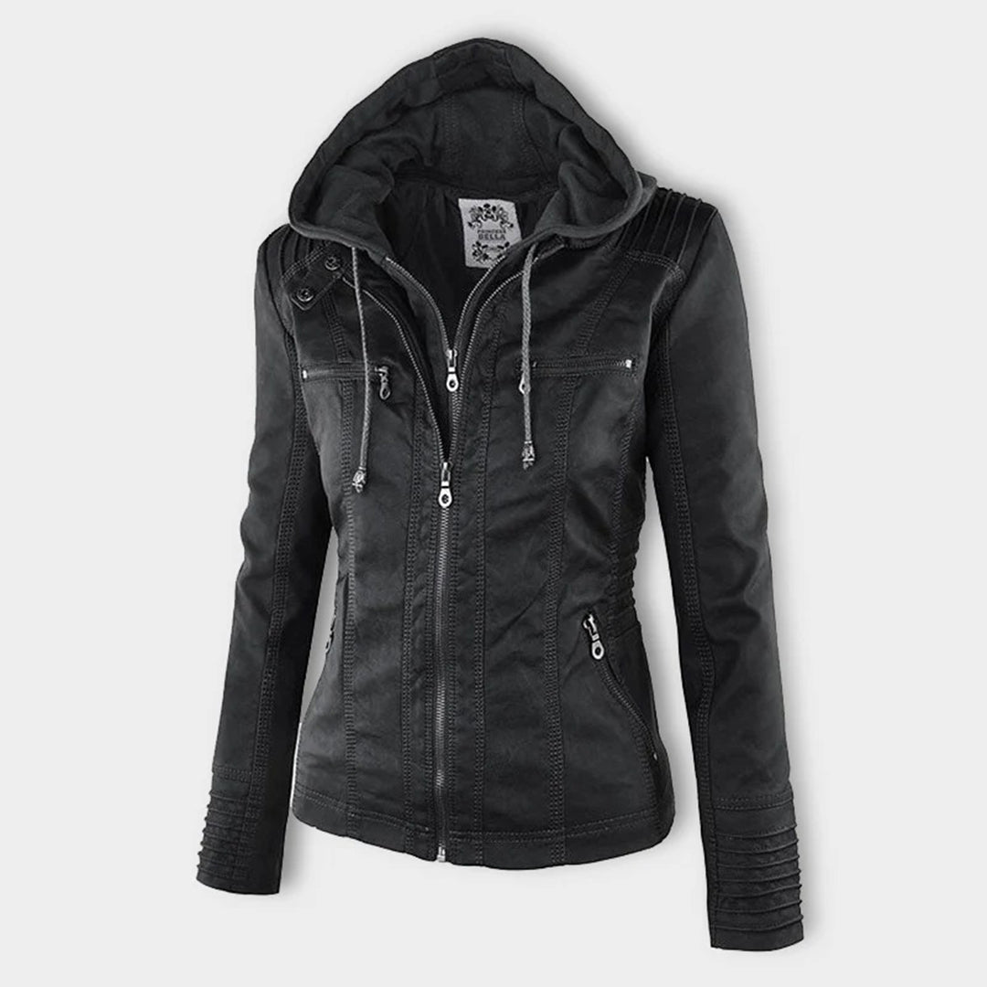 Aven | Modern Hooded Leather Jacket