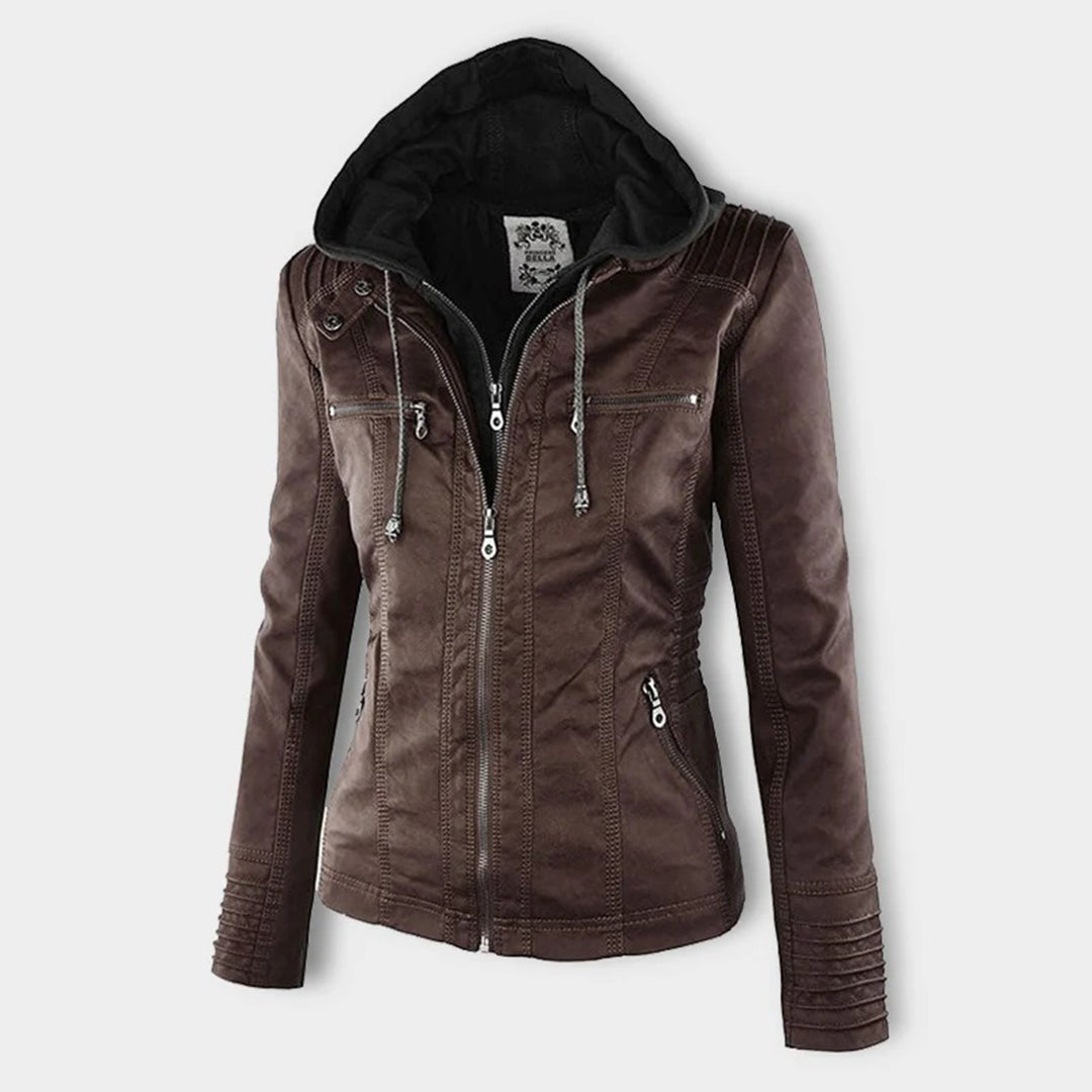 Aven | Modern Hooded Leather Jacket