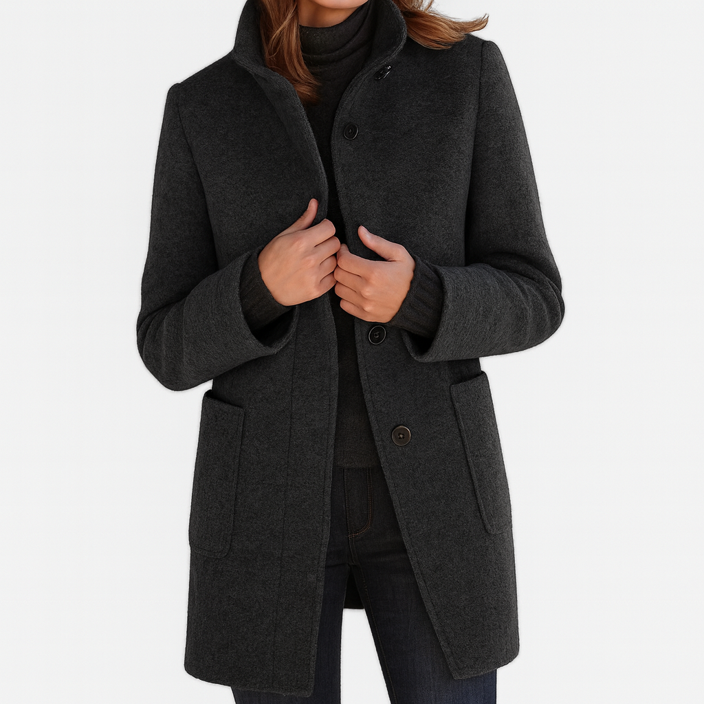 Isabelle | Sleek Wool-Blend Tailored Coat