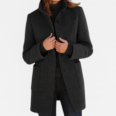 Isabelle | Sleek Wool-Blend Tailored Coat