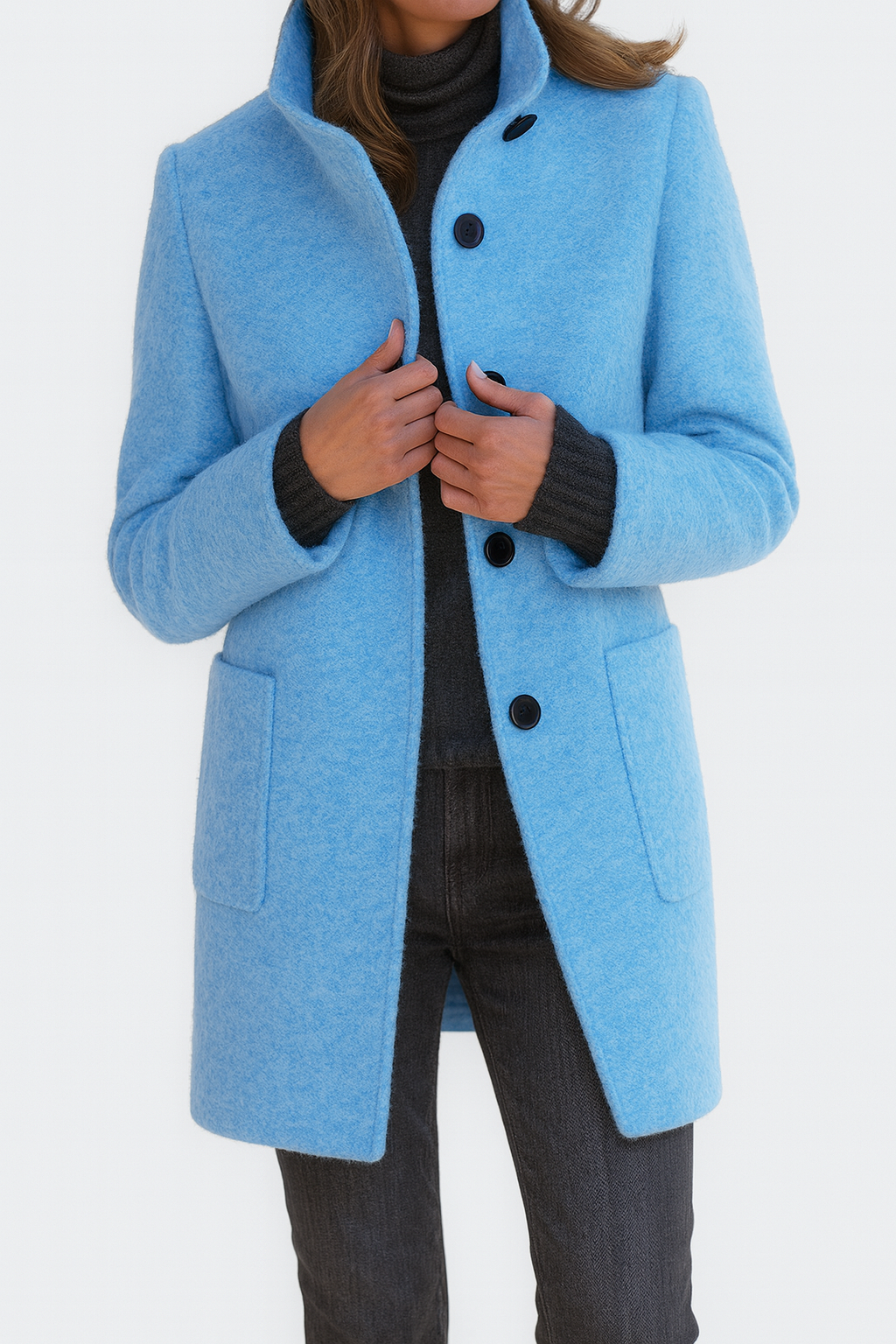 Isabelle | Sleek Wool-Blend Tailored Coat