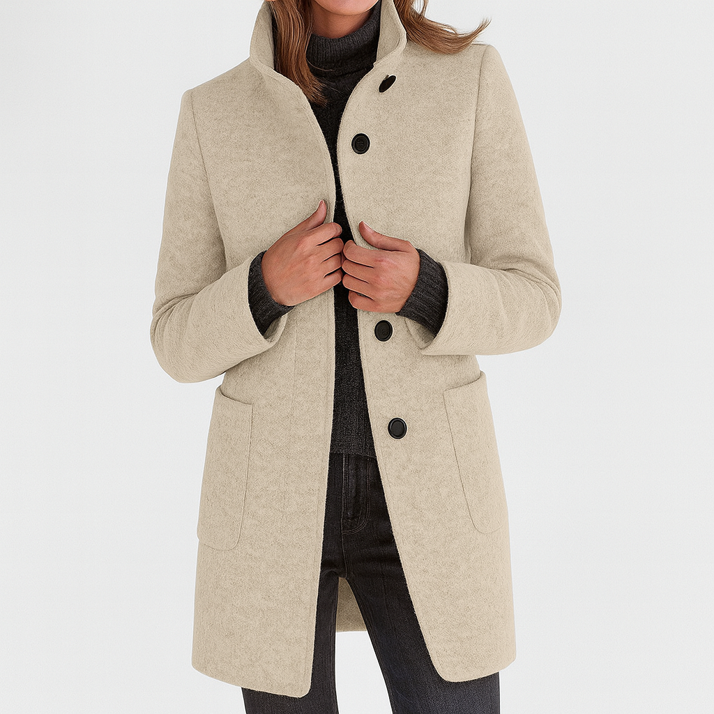 Isabelle | Sleek Wool-Blend Tailored Coat