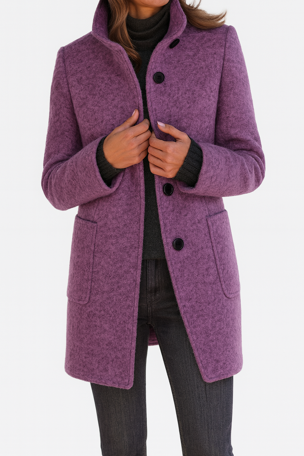Isabelle | Sleek Wool-Blend Tailored Coat