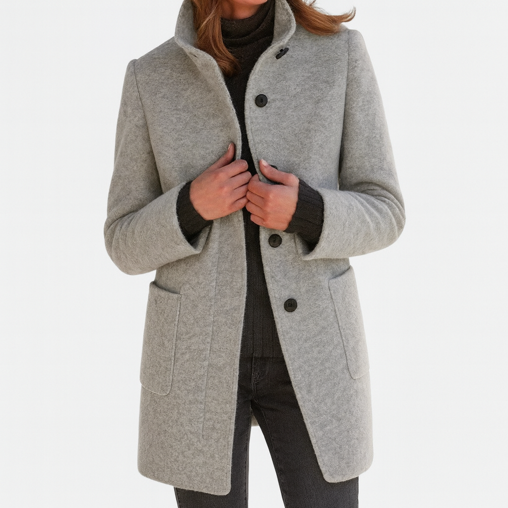 Isabelle | Sleek Wool-Blend Tailored Coat