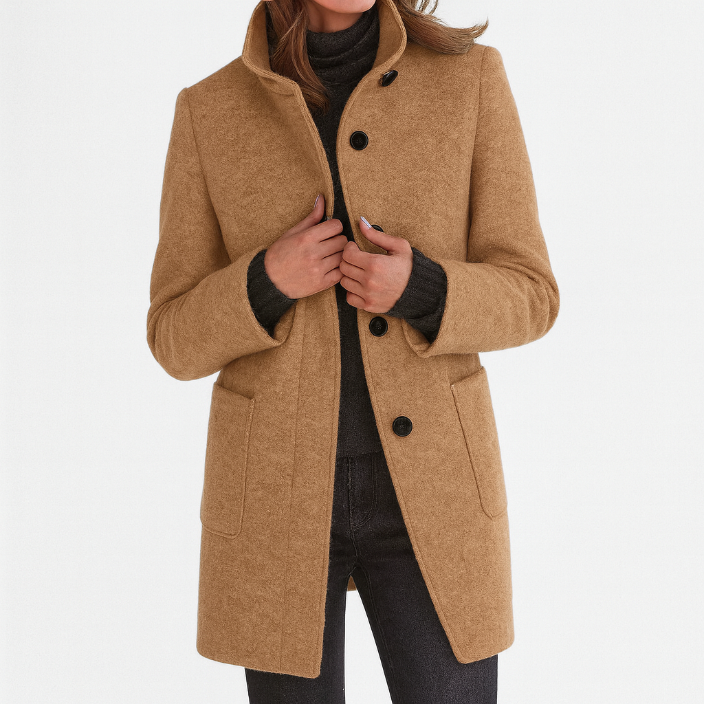 Isabelle | Sleek Wool-Blend Tailored Coat
