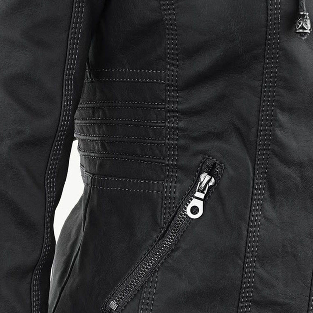 Aven | Modern Hooded Leather Jacket