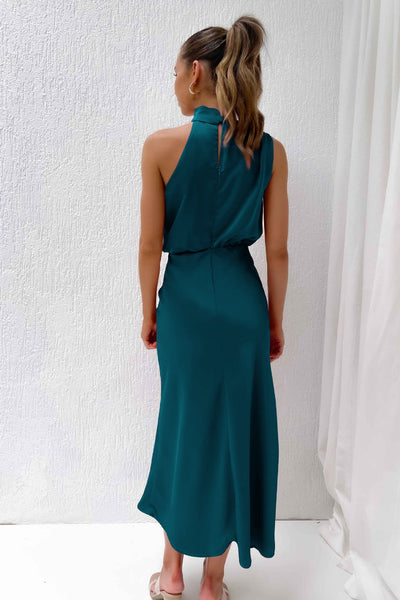 Lydia | Long Halter Neck Dress