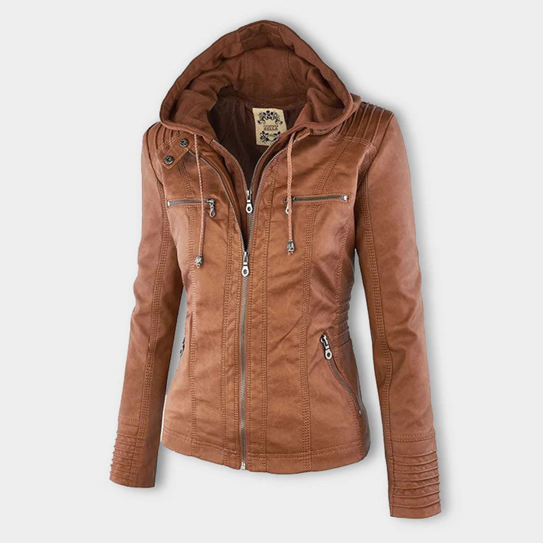 Aven | Modern Hooded Leather Jacket