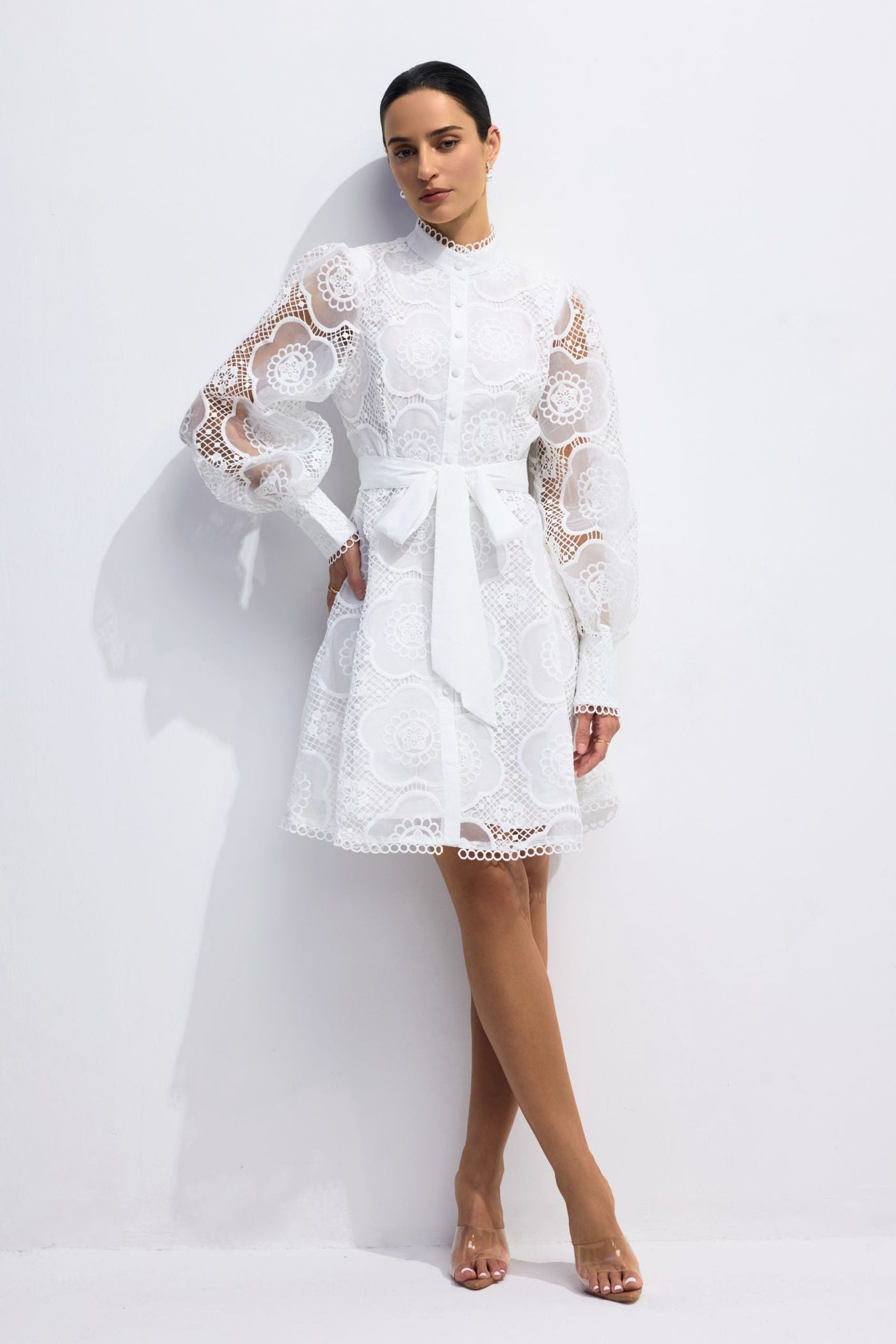 SERAPHINA Floral Lace Mini Dress