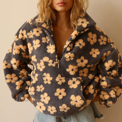 Rose | Floral Fleece Pullover