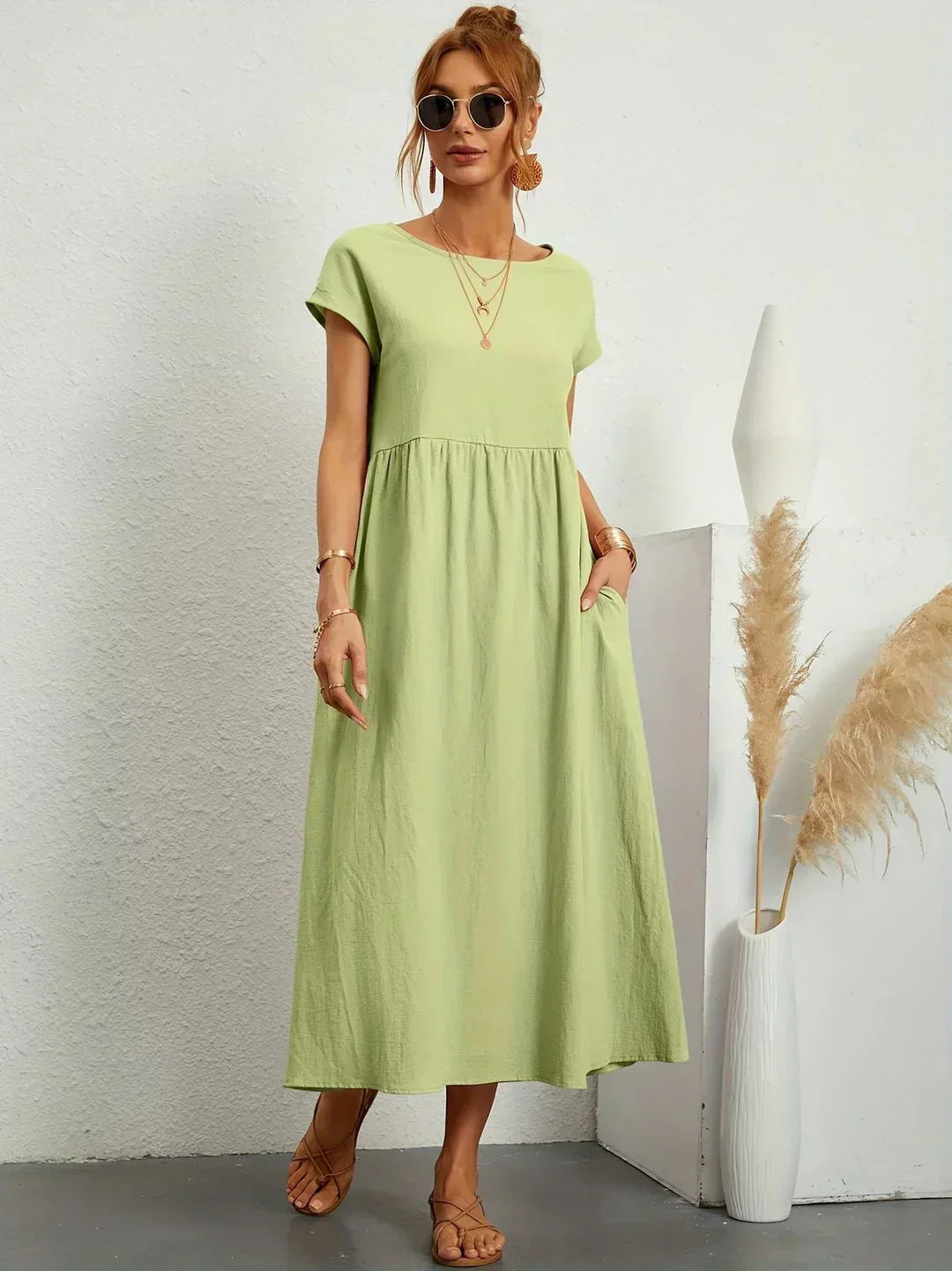 Cintia | Effortless Midi Dress with Pockets