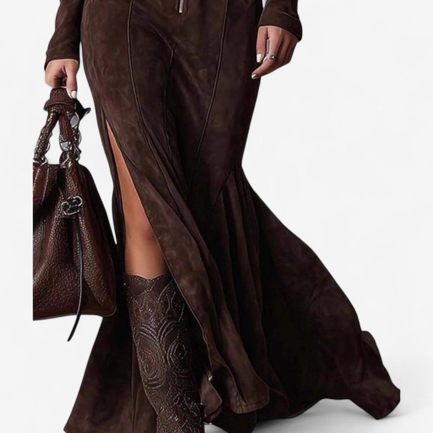 Regina | Suede Maxi Dress