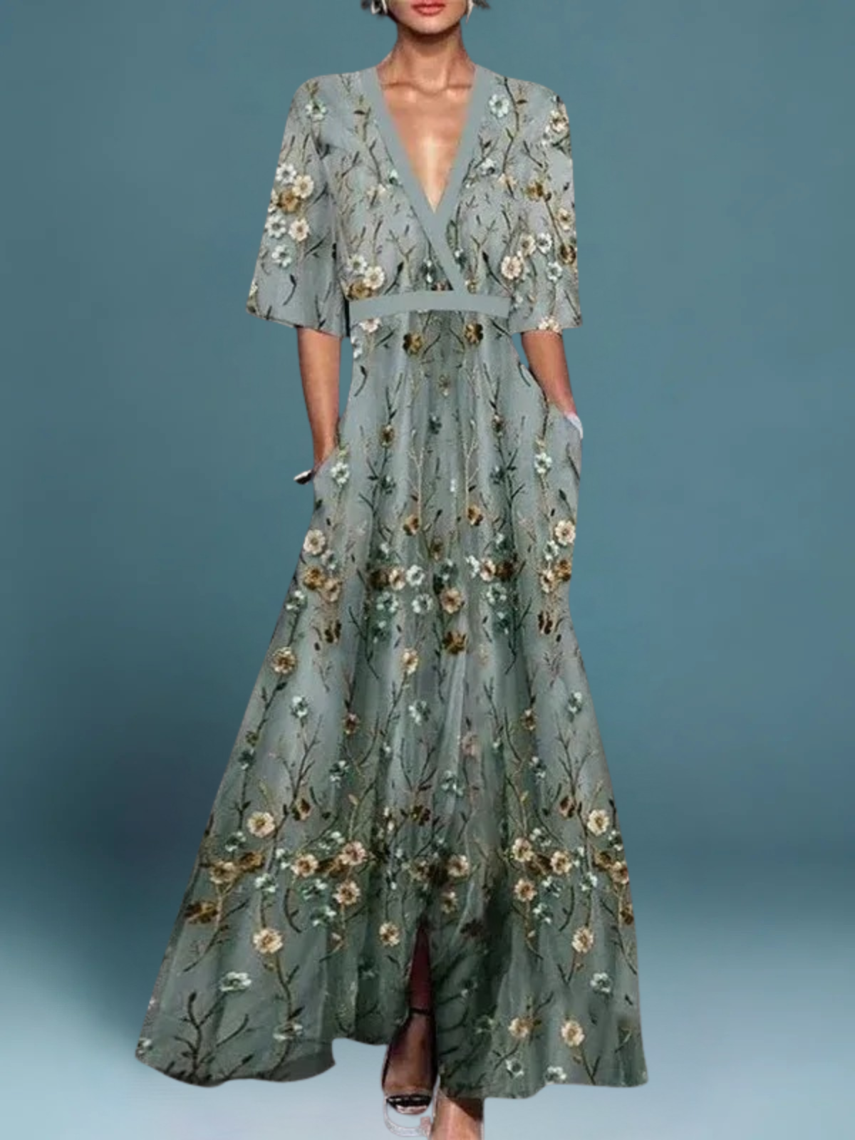 Océane – Elegant Floral Maxi Dress