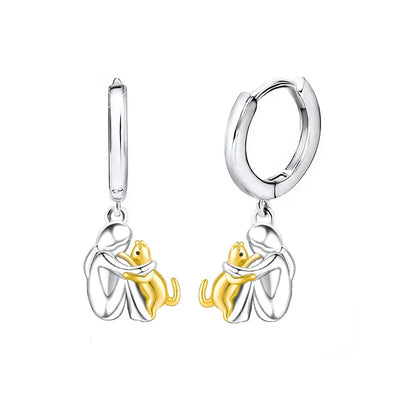 Earrings with Cat Icon (Round Clasp)