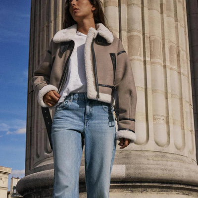 Aeris | Versatile Khaki Leather Jacket