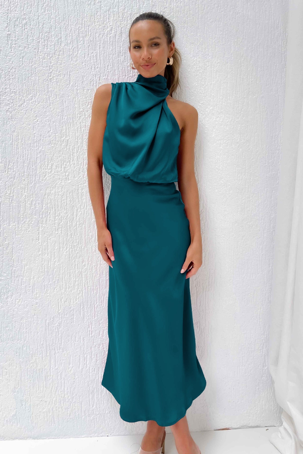 Lydia | Long Halter Neck Dress
