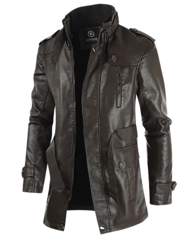 Nicolò | Long Biker Leather Jacket