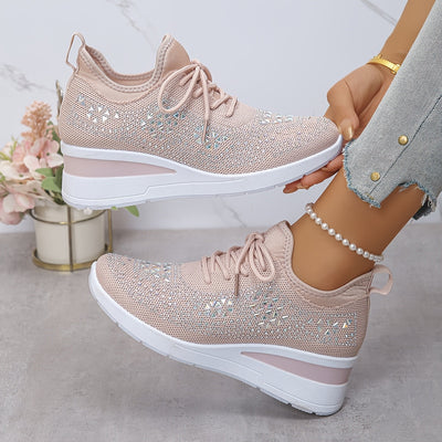 Margot | Rhinestone Wedge Sneakers