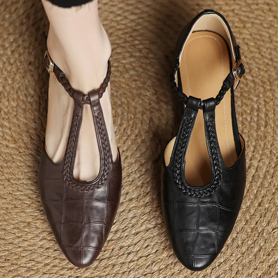 Rosalie | Elegant Braided Mary Jane Shoes