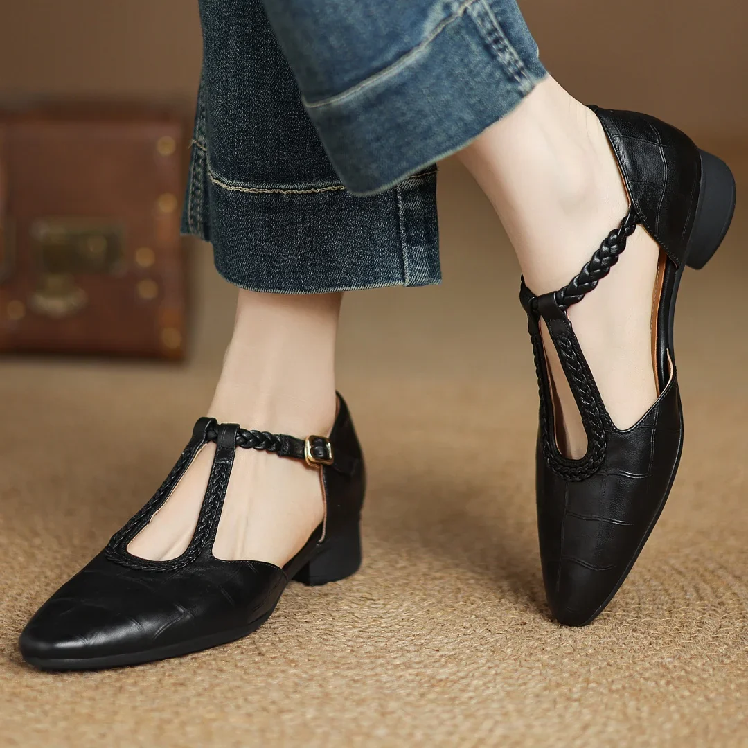 Rosalie | Elegant Braided Mary Jane Shoes