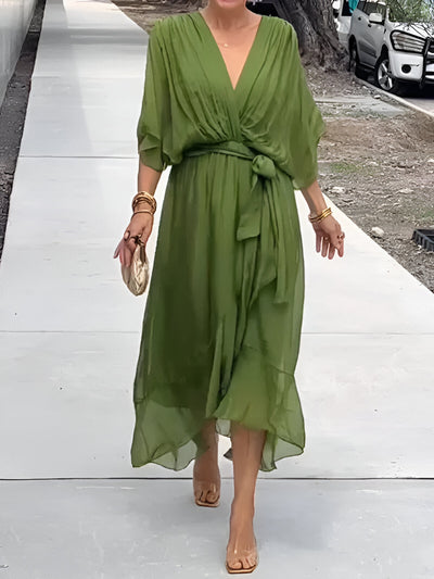 Monica | Flowing Chiffon V-Neck Dress