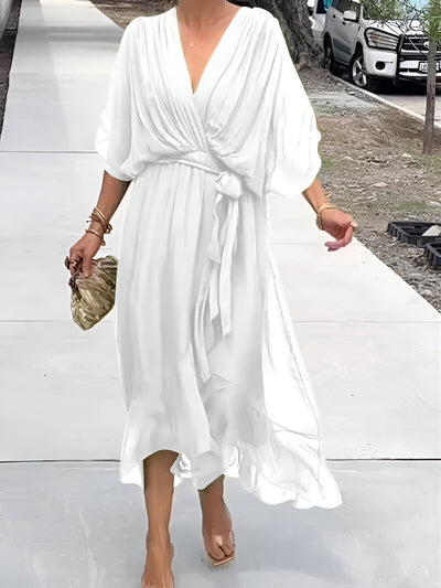 Monica | Flowing Chiffon V-Neck Dress