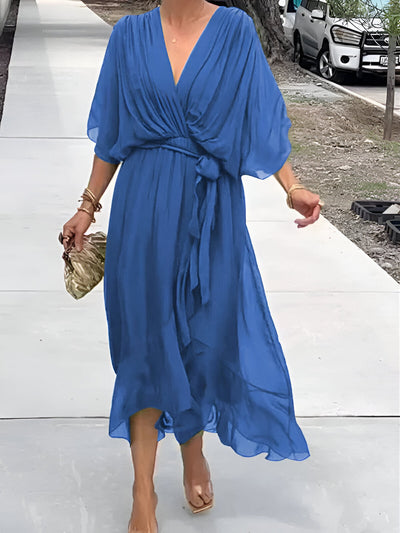 Monica | Flowing Chiffon V-Neck Dress