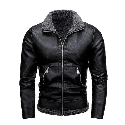 Tavian | Elegant Fleece-Lined Leather Jacket