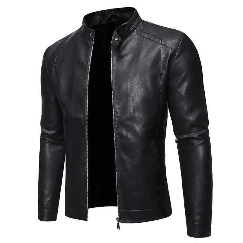 Luciano | Stand-Collar Leather Jacket
