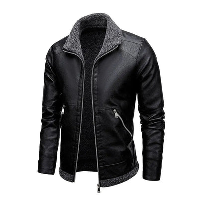 Tavian | Elegant Fleece-Lined Leather Jacket