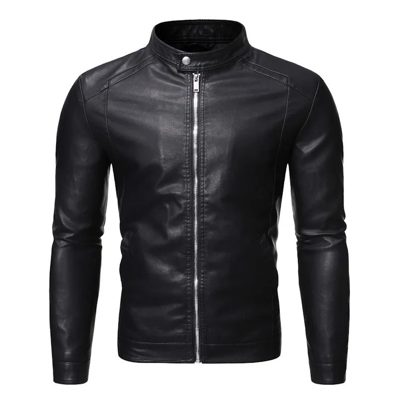 Luciano | Stand-Collar Leather Jacket
